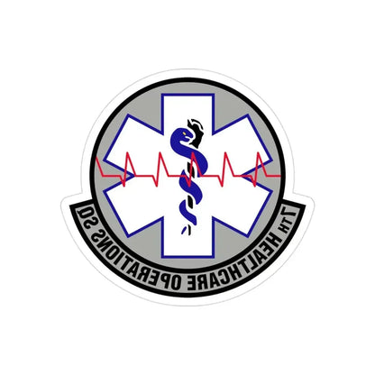 7 Healthcare Operations Squadron AFGSC (U.S. Air Force) REVERSE PRINT Transparent Die-Cut STICKER - The Sticker Space