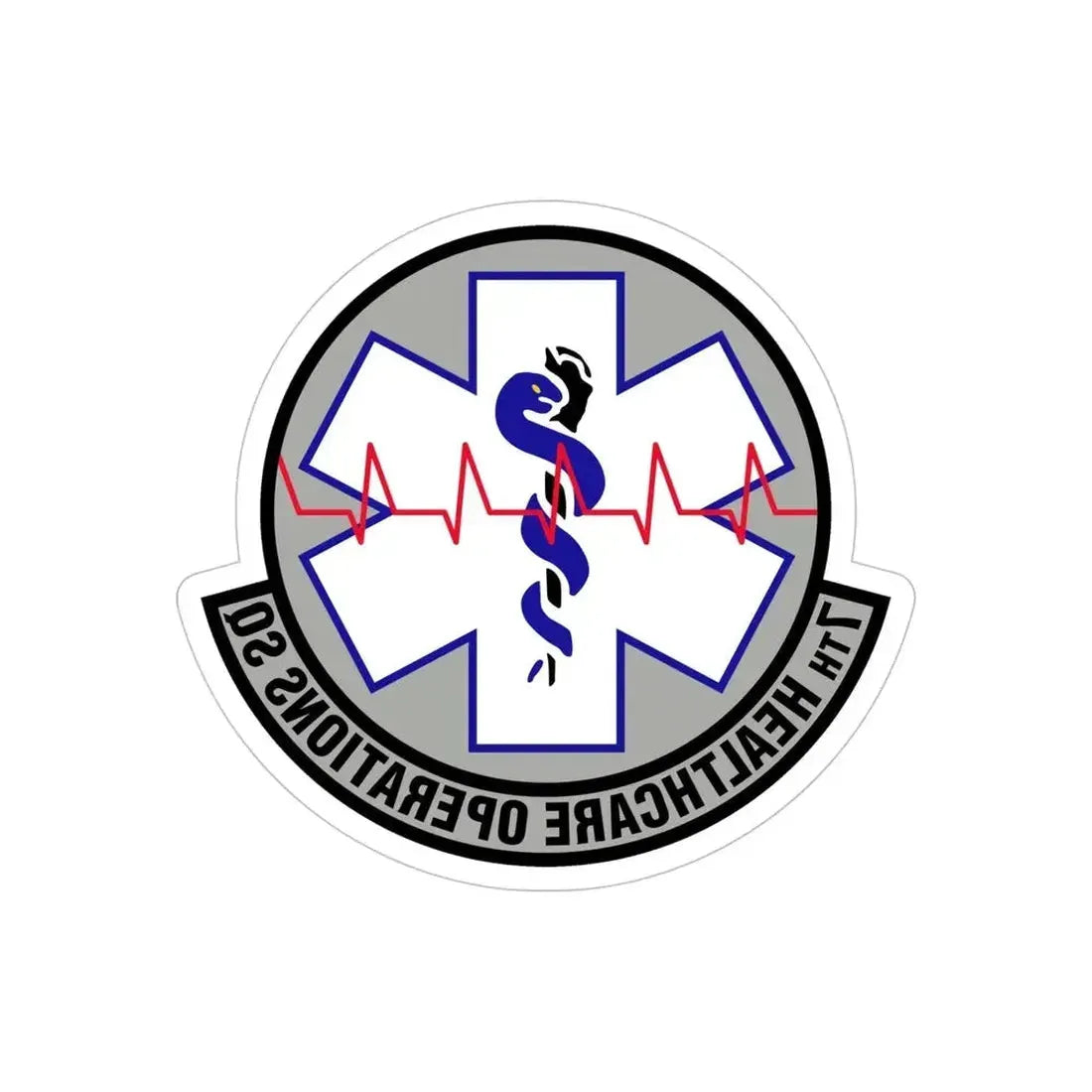 7 Healthcare Operations Squadron AFGSC (U.S. Air Force) REVERSE PRINT Transparent Die-Cut STICKER - The Sticker Space