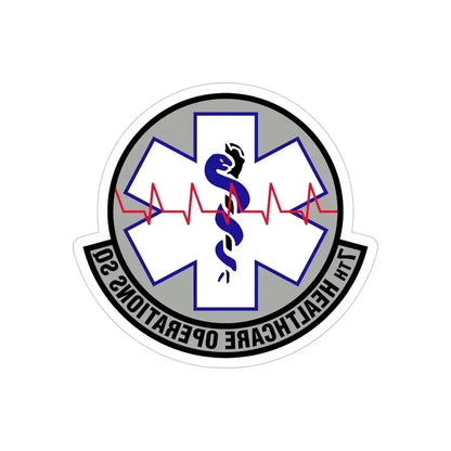 7 Healthcare Operations Squadron AFGSC (U.S. Air Force) REVERSE PRINT Transparent Die-Cut STICKER - The Sticker Space