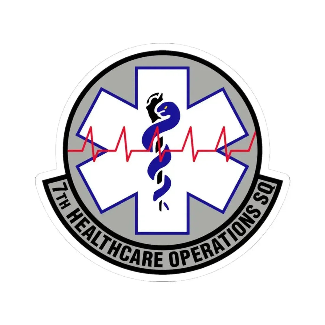 7 Healthcare Operations Squadron AFGSC (U.S. Air Force) STICKER Vinyl Kiss-Cut Decal 3 Inch White - The Sticker Space