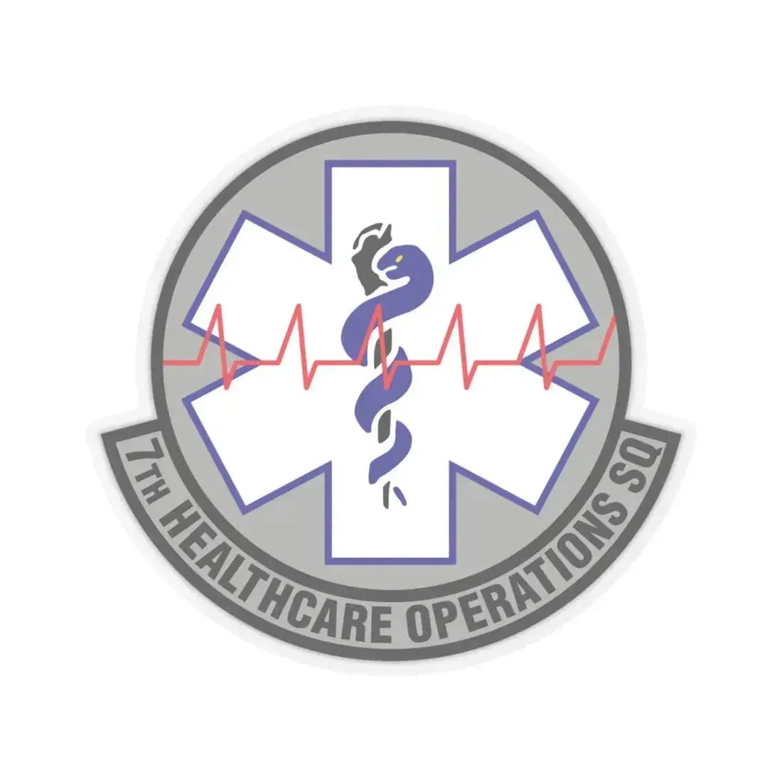 7 Healthcare Operations Squadron AFGSC (U.S. Air Force) STICKER Vinyl Kiss-Cut Decal 4 Inch Transparent - The Sticker Space