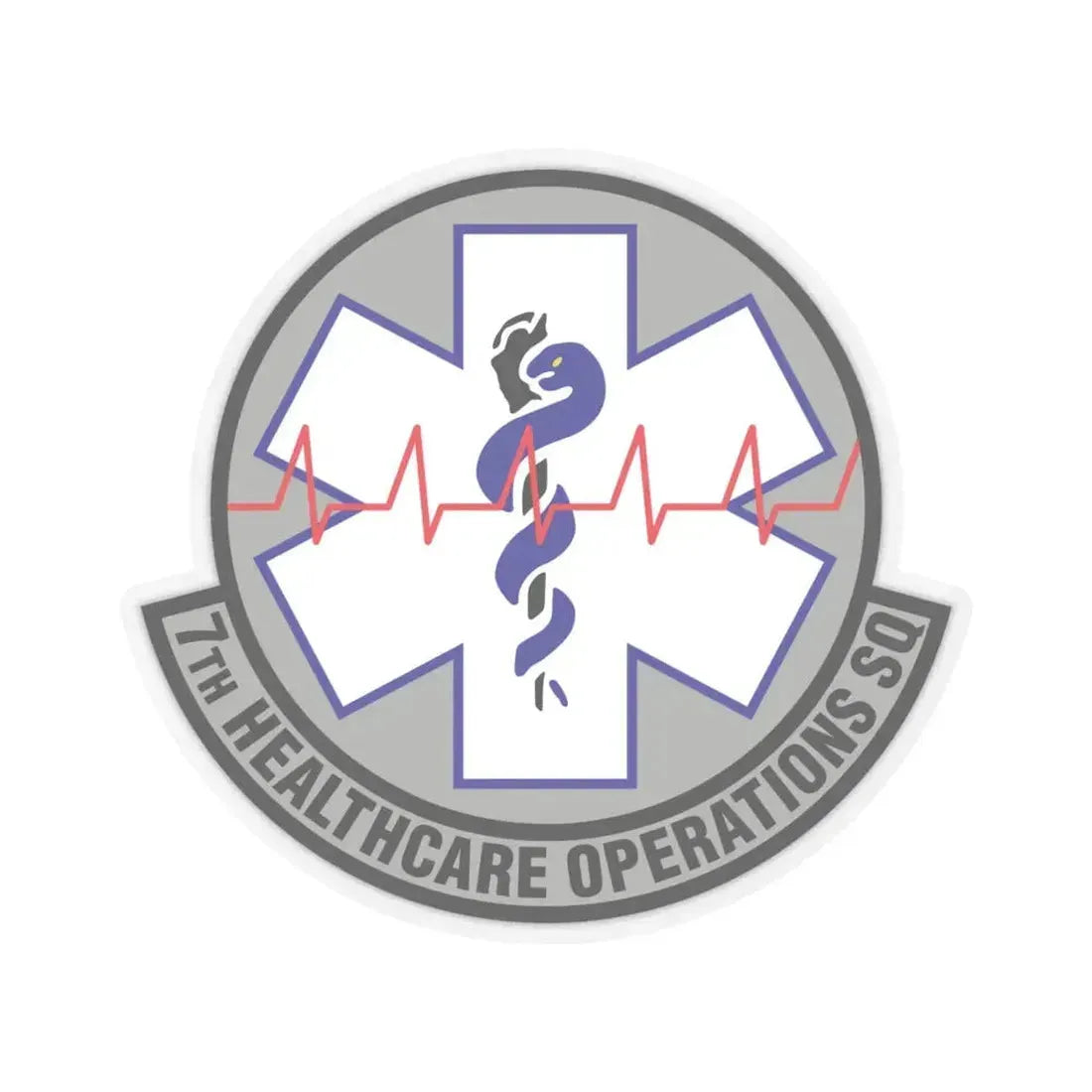 7 Healthcare Operations Squadron AFGSC (U.S. Air Force) STICKER Vinyl Kiss-Cut Decal 6 Inch Transparent - The Sticker Space