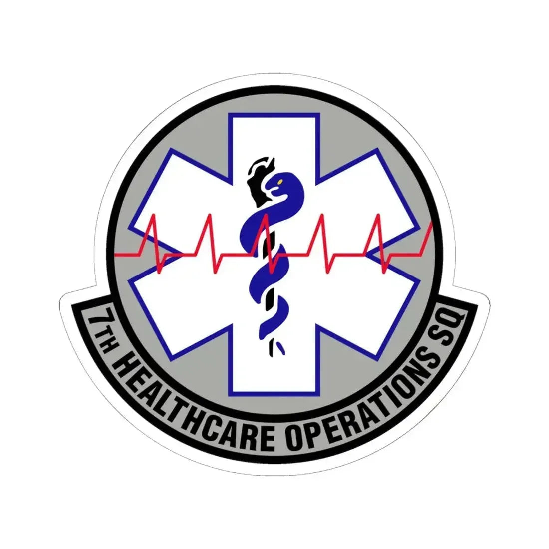 7 Healthcare Operations Squadron AFGSC (U.S. Air Force) STICKER Vinyl Kiss-Cut Decal 6 Inch White - The Sticker Space