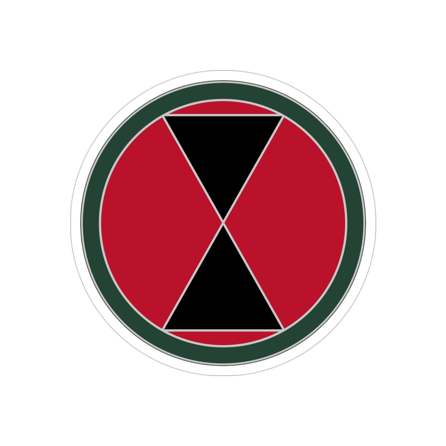 7 Infantry Division (U.S. Army) REVERSE PRINT Transparent STICKER-4" × 4"-The Sticker Space