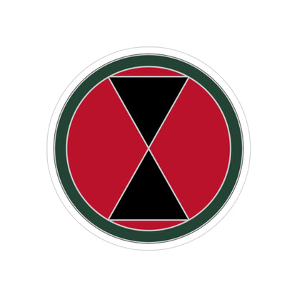 7 Infantry Division (U.S. Army) REVERSE PRINT Transparent STICKER-4" × 4"-The Sticker Space