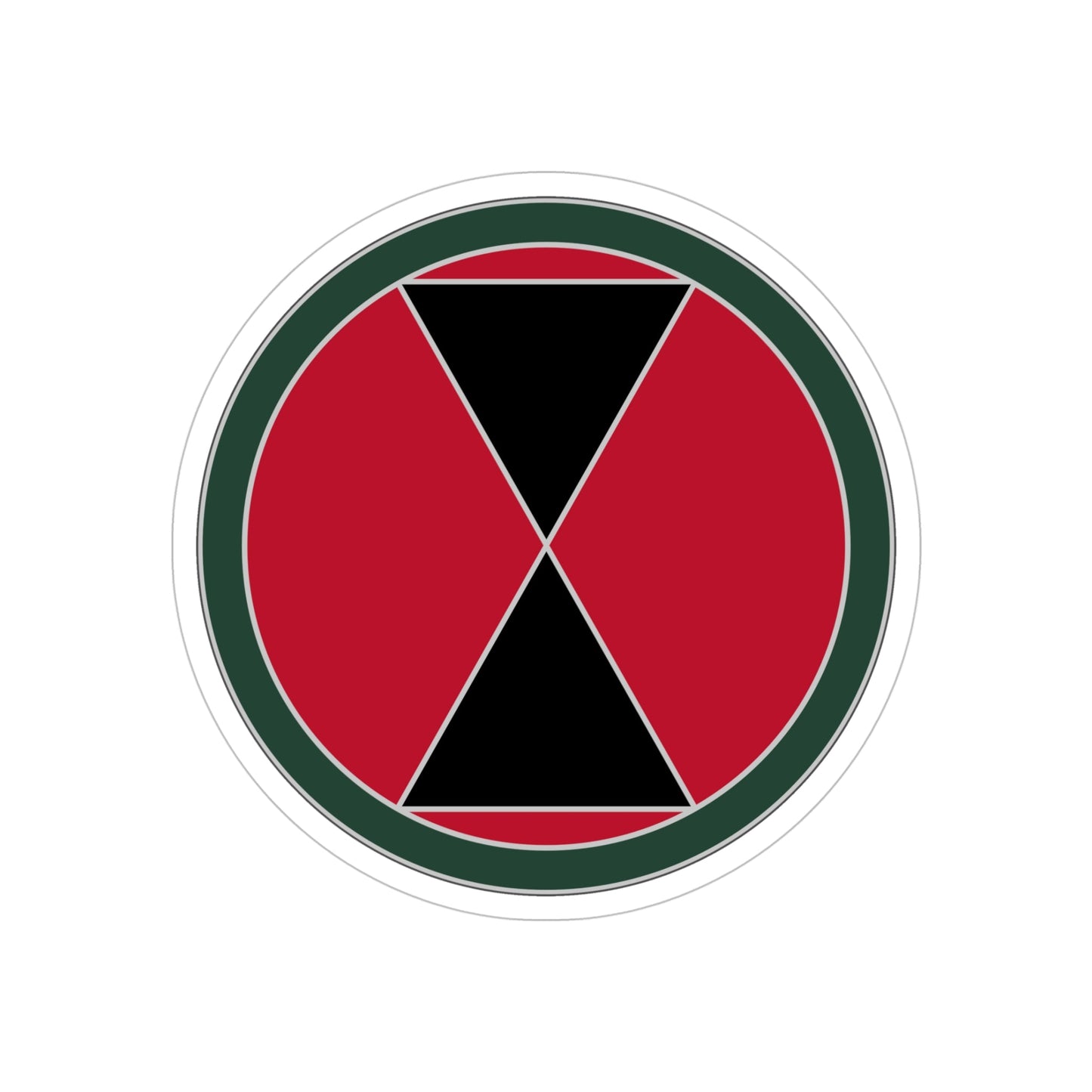 7 Infantry Division (U.S. Army) REVERSE PRINT Transparent STICKER-5" × 5"-The Sticker Space