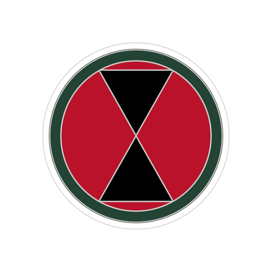 7 Infantry Division (U.S. Army) REVERSE PRINT Transparent STICKER-6 Inch-The Sticker Space