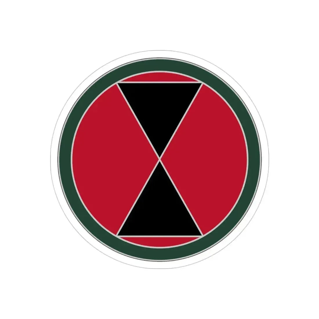 7 Infantry Division (U.S. Army) REVERSE PRINT Transparent Die-Cut STICKER 4 Inch Die-Cut Transparent - The Sticker Space