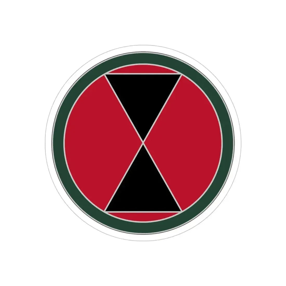 7 Infantry Division (U.S. Army) REVERSE PRINT Transparent Die-Cut STICKER 5 Inch Die-Cut Transparent - The Sticker Space