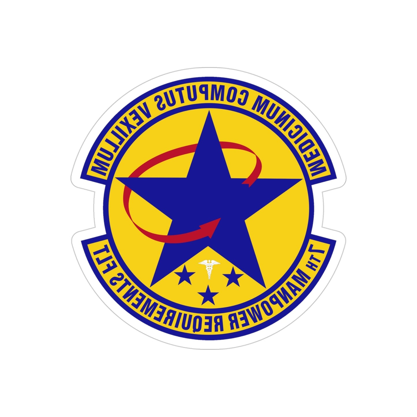 7 Manpower Requirements Flight AFMA (U.S. Air Force) REVERSE PRINT Transparent STICKER-4" × 4"-The Sticker Space