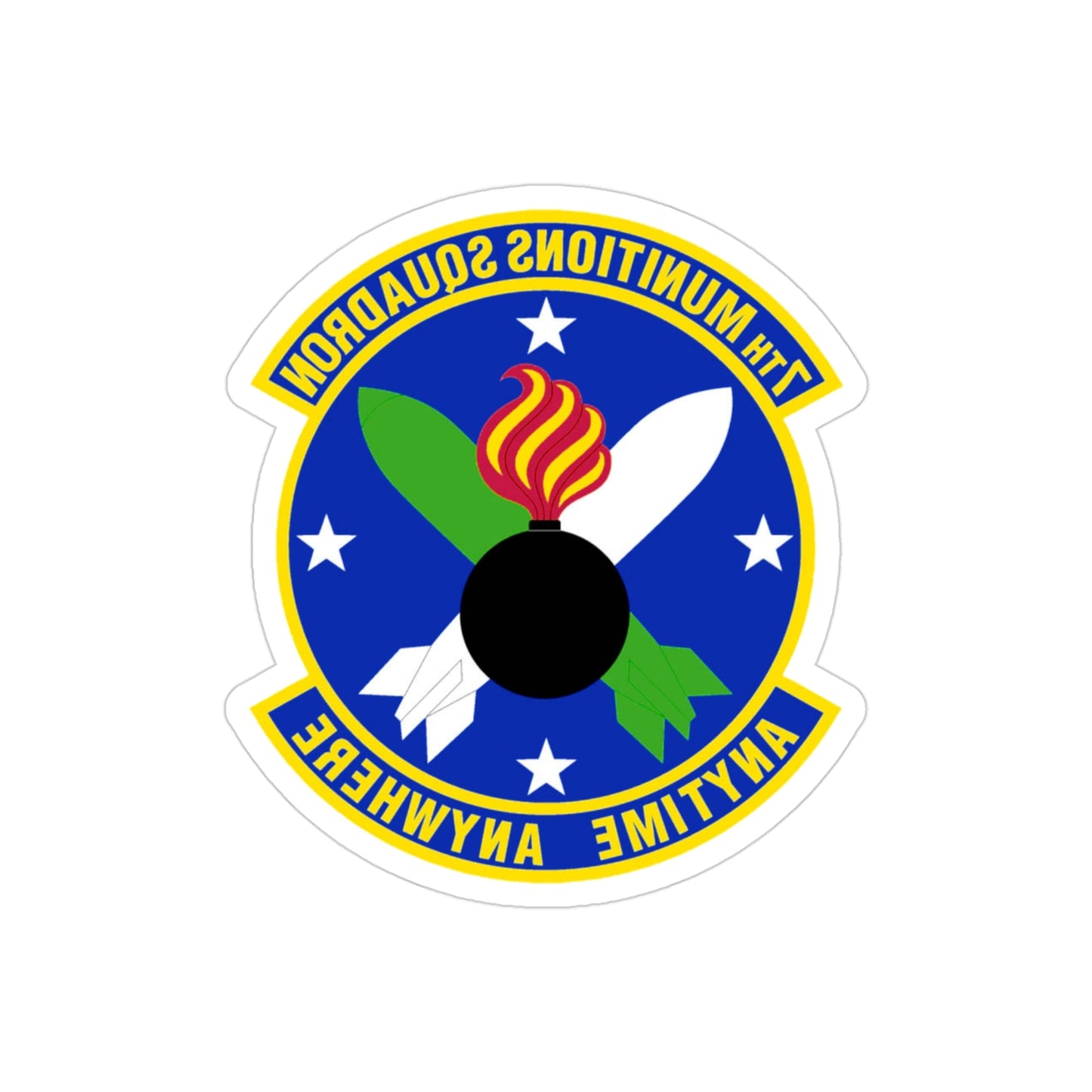 7 Munitions Squadron ACC (U.S. Air Force) REVERSE PRINT Transparent STICKER-3" × 3"-The Sticker Space