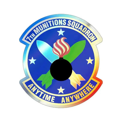 7 Munitions Squadron ACC (U.S. Air Force) Holographic STICKER Die-Cut Vinyl Decal 4 Inch Holographic - The Sticker Space