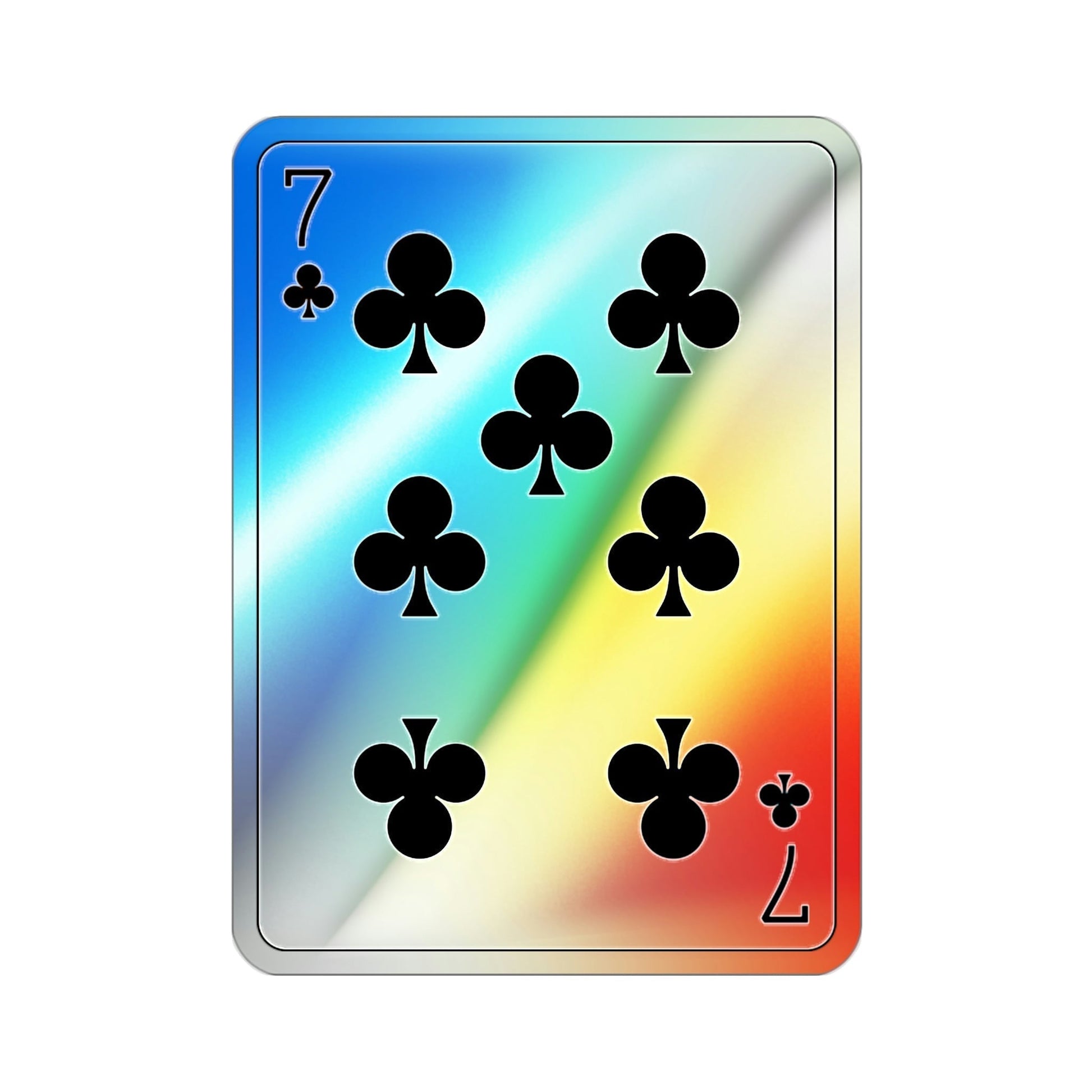 7 of Clubs Playing Card Holographic STICKER Die-Cut Vinyl Decal-2 Inch-The Sticker Space