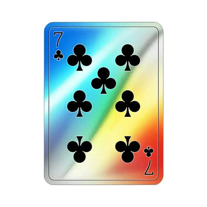 7 of Clubs Playing Card Holographic STICKER Die-Cut Vinyl Decal 2 Inch Holographic - The Sticker Space