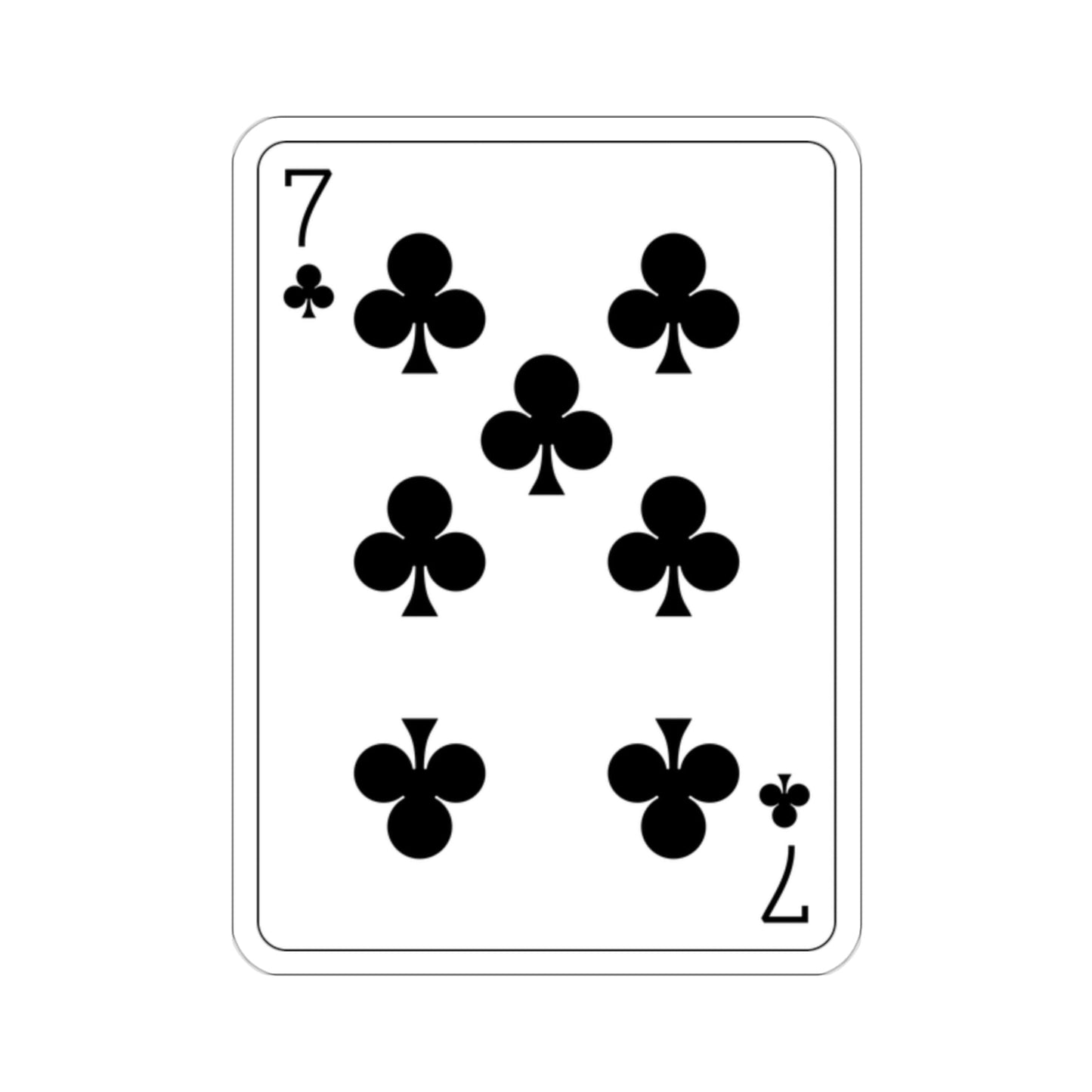 7 of Clubs Playing Card STICKER Vinyl Die-Cut Decal-2 Inch-The Sticker Space