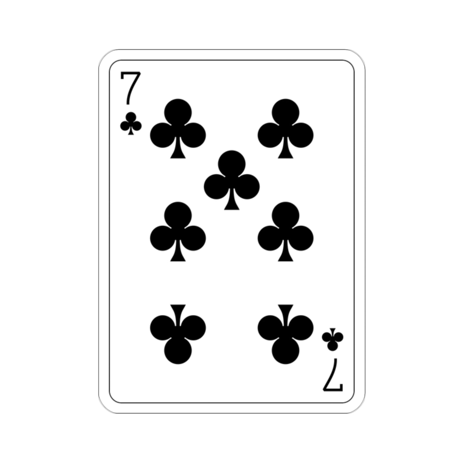 7 of Clubs Playing Card STICKER Vinyl Die-Cut Decal-2 Inch-The Sticker Space