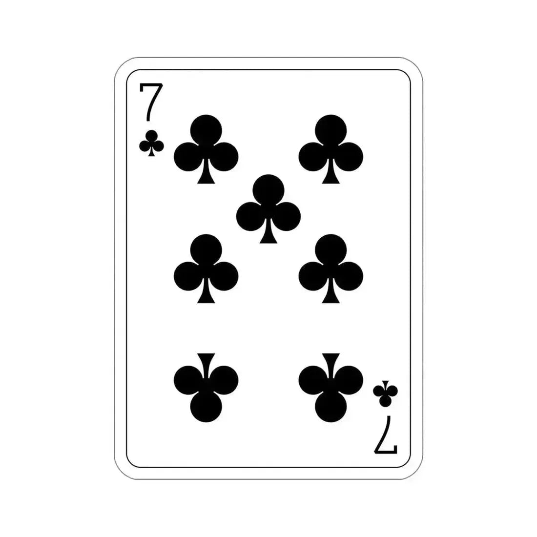 7 of Clubs Playing Card STICKER Vinyl Die-Cut Decal 5 Inch - The Sticker Space