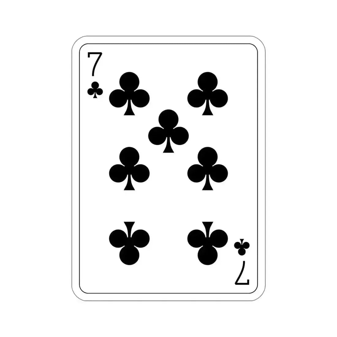 7 of Clubs Playing Card STICKER Vinyl Die-Cut Decal 6 Inch - The Sticker Space