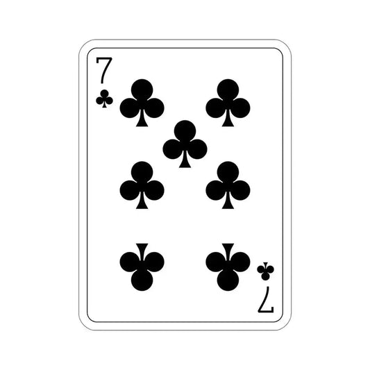 7 of Clubs Playing Card STICKER Vinyl Die-Cut Decal 6 Inch - The Sticker Space