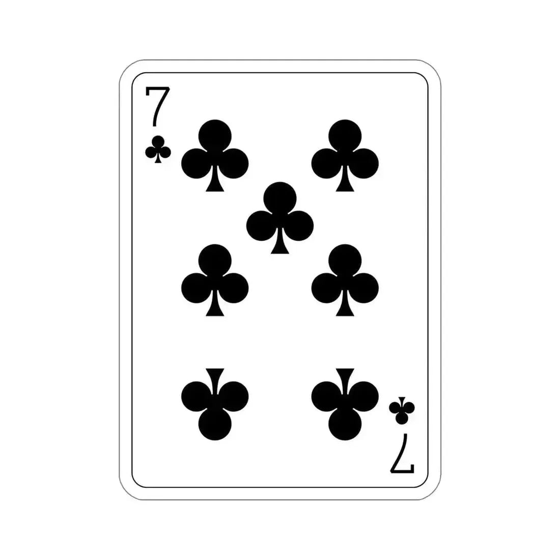7 of Clubs Playing Card STICKER Vinyl Die-Cut Decal - The Sticker Space