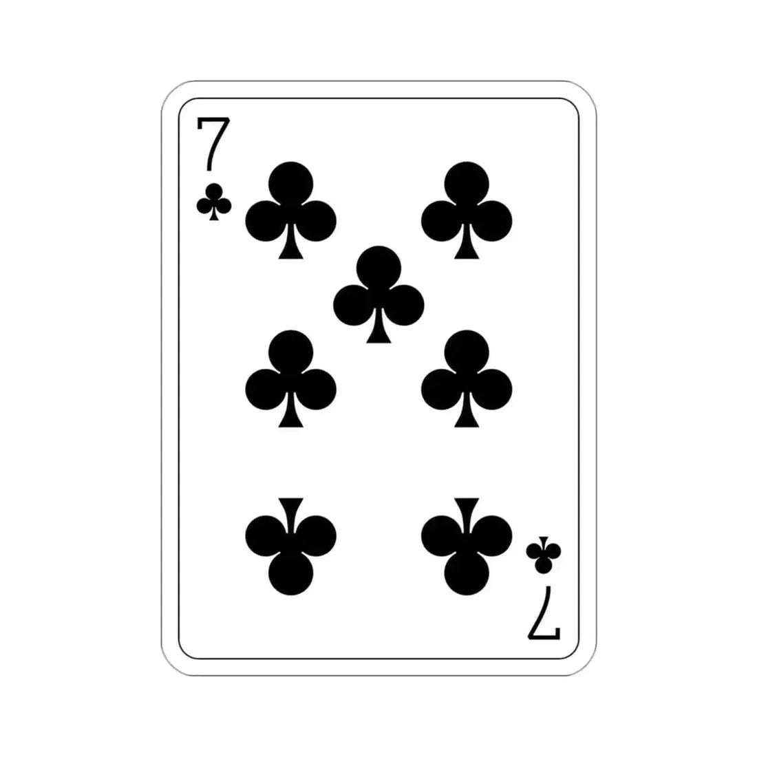 7 of Clubs Playing Card STICKER Vinyl Die-Cut Decal - The Sticker Space