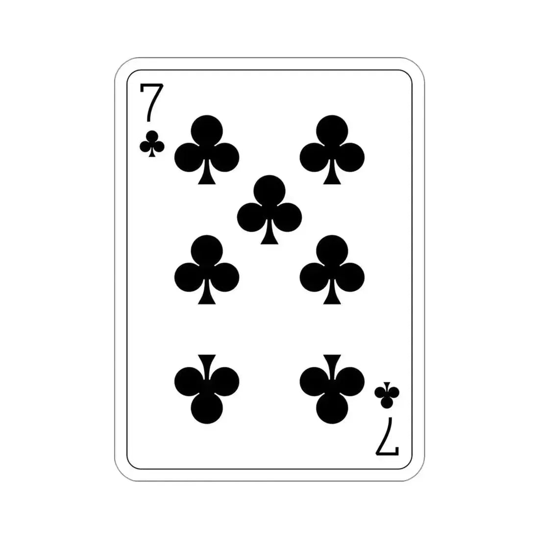 7 of Clubs Playing Card STICKER Vinyl Die-Cut Decal - The Sticker Space