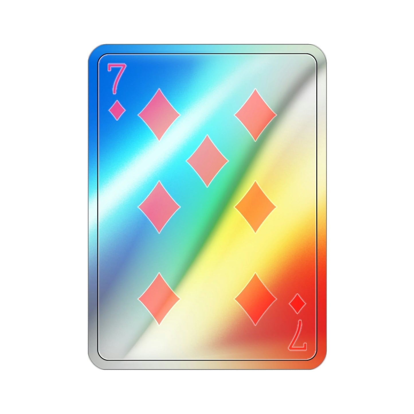 7 of Diamonds Playing Card Holographic STICKER Die-Cut Vinyl Decal-2 Inch-The Sticker Space