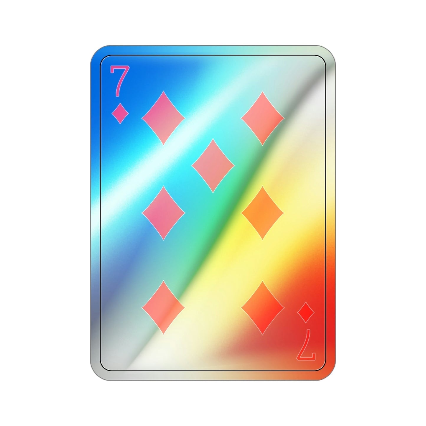 7 of Diamonds Playing Card Holographic STICKER Die-Cut Vinyl Decal-4 Inch-The Sticker Space