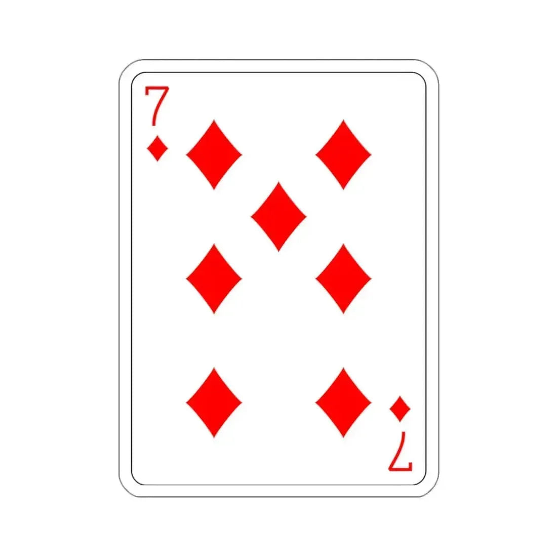 7 of Diamonds Playing Card STICKER Vinyl Die-Cut Decal 3 Inch - The Sticker Space