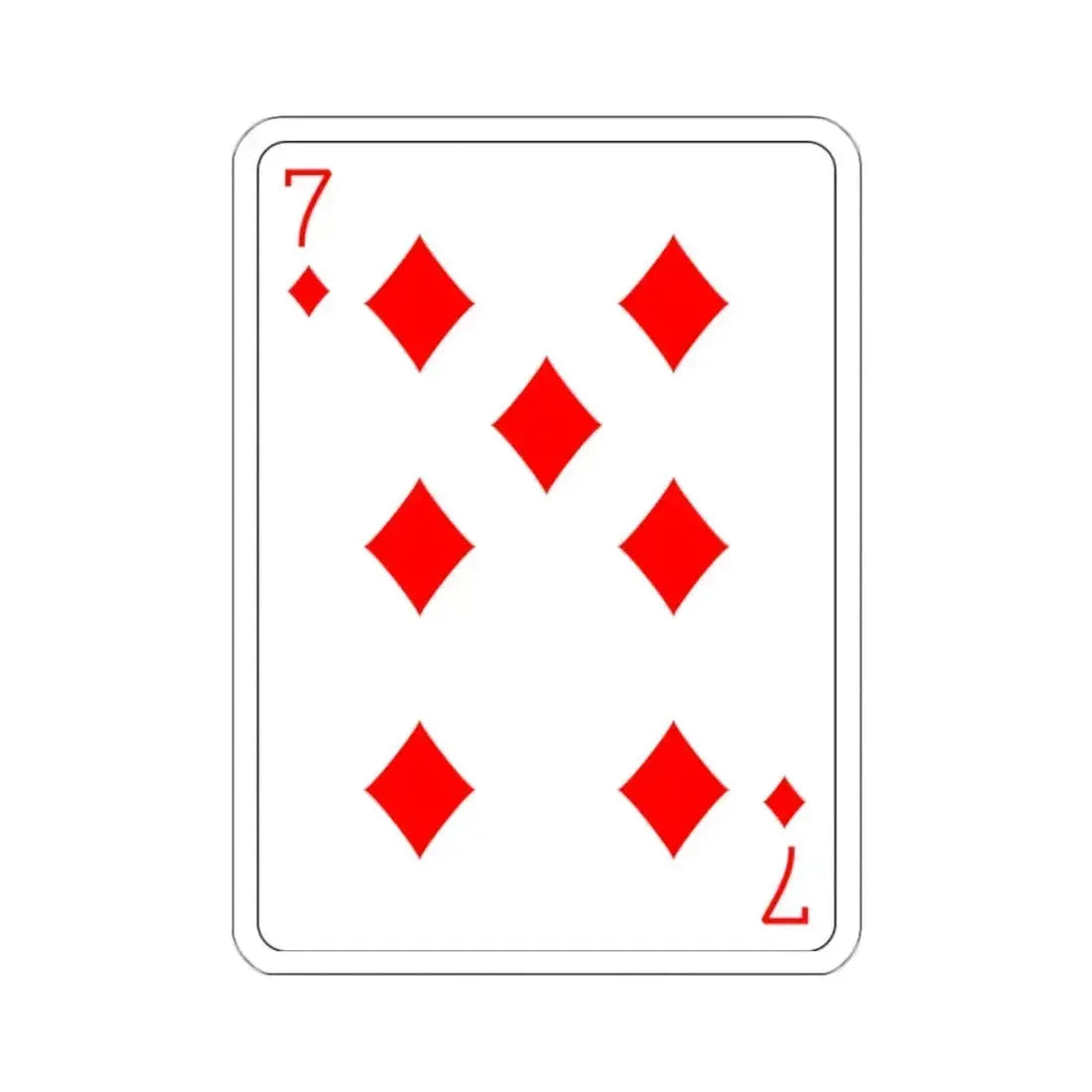 7 of Diamonds Playing Card STICKER Vinyl Die-Cut Decal - The Sticker Space
