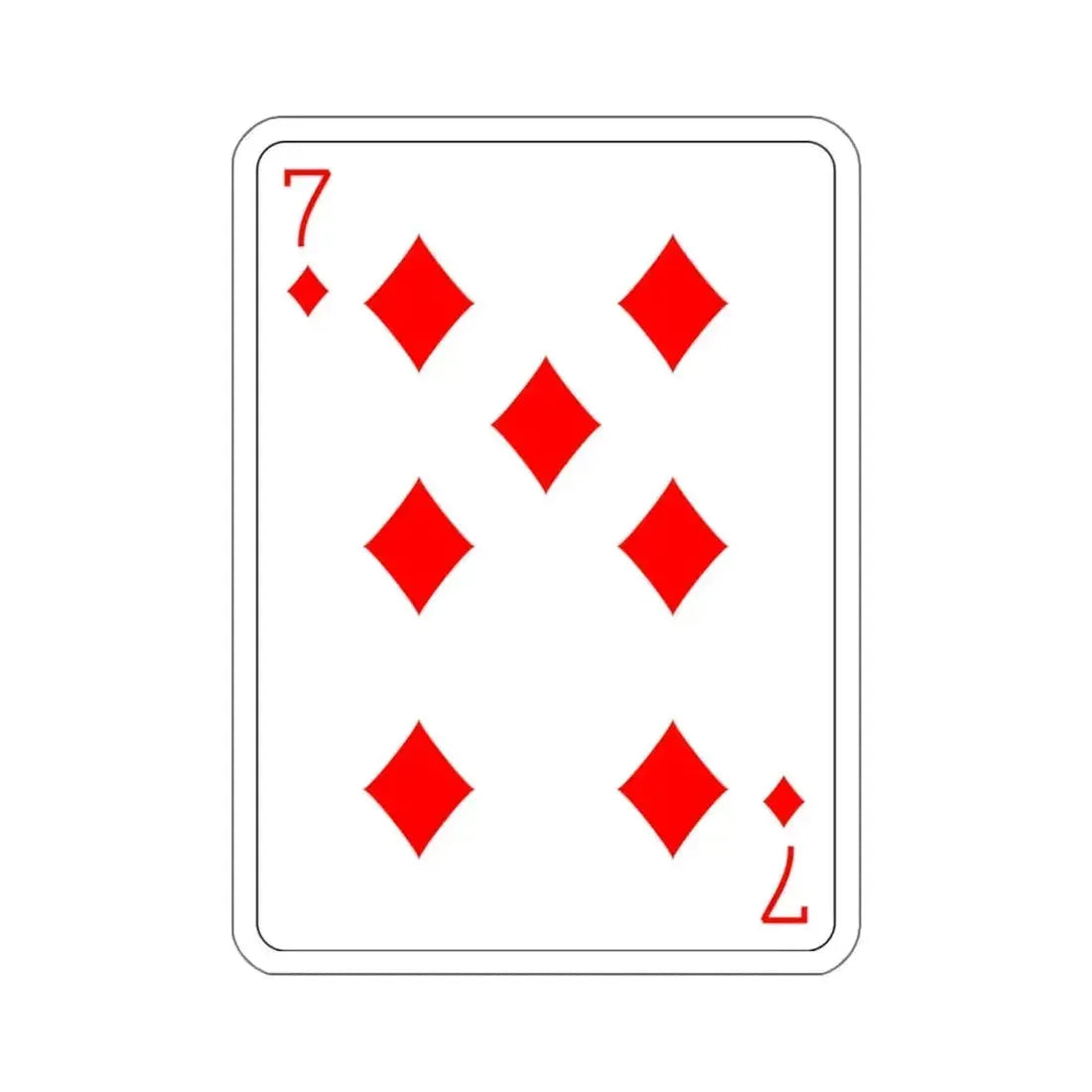 7 of Diamonds Playing Card STICKER Vinyl Die-Cut Decal - The Sticker Space