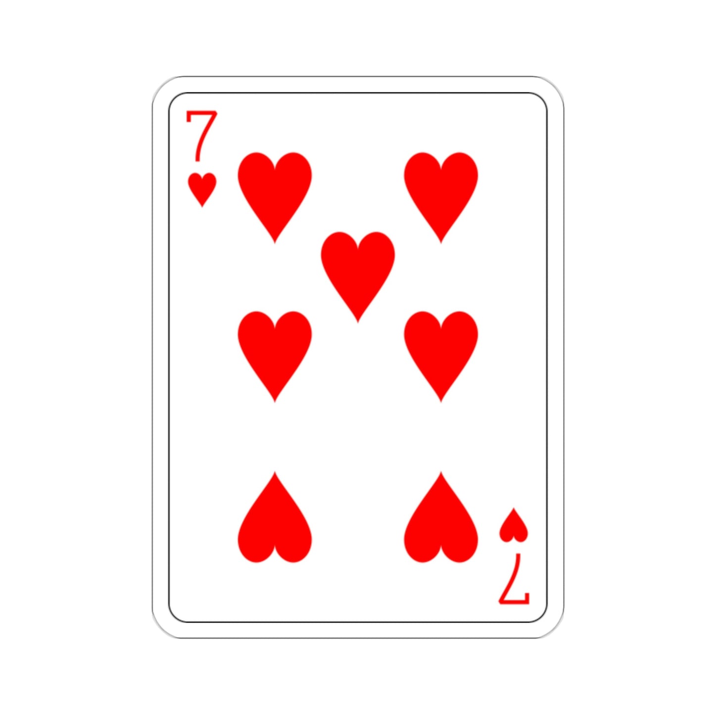 7 of Hearts Playing Card STICKER Vinyl Die-Cut Decal-2 Inch-The Sticker Space