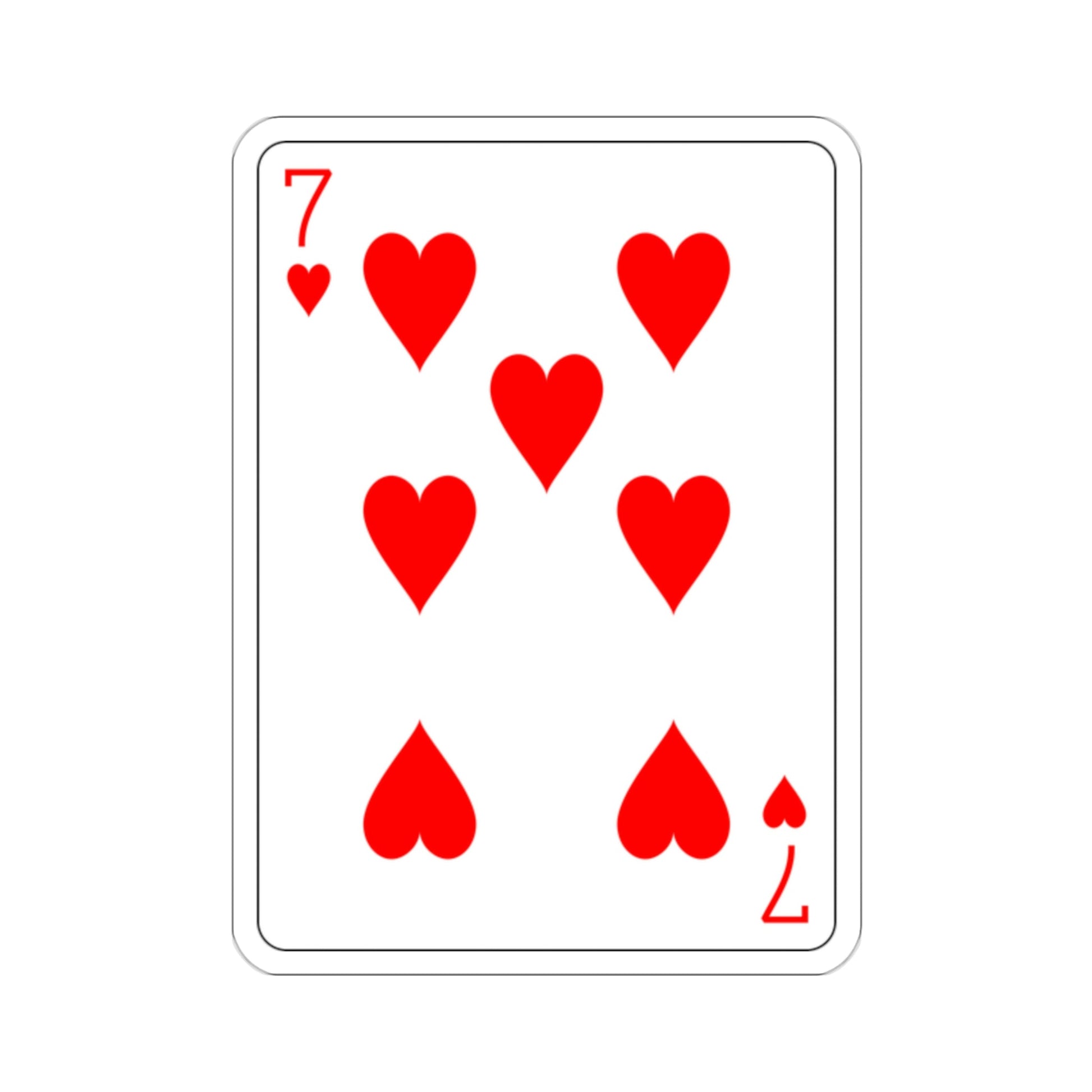 7 of Hearts Playing Card STICKER Vinyl Die-Cut Decal-2 Inch-The Sticker Space