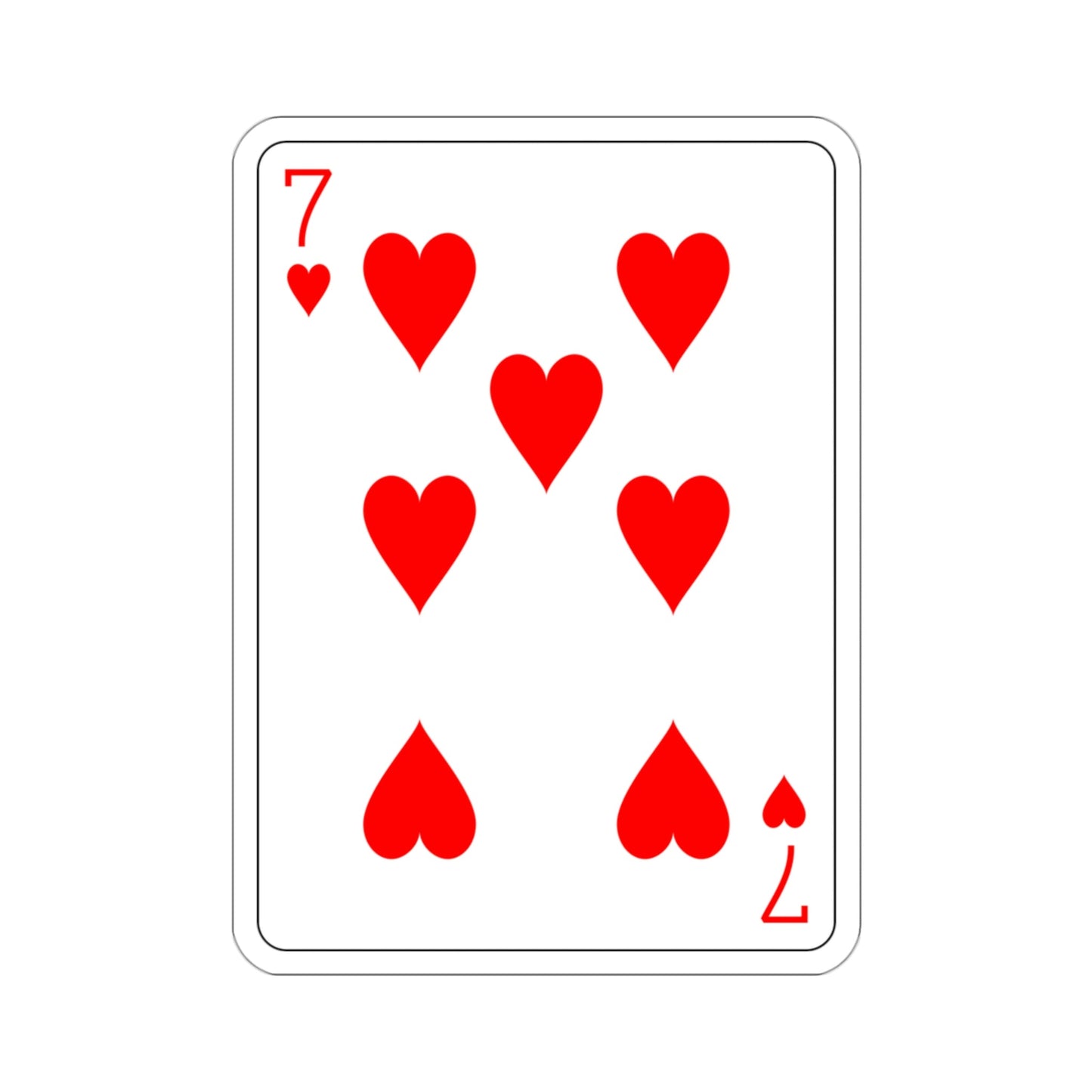 7 of Hearts Playing Card STICKER Vinyl Die-Cut Decal-3 Inch-The Sticker Space