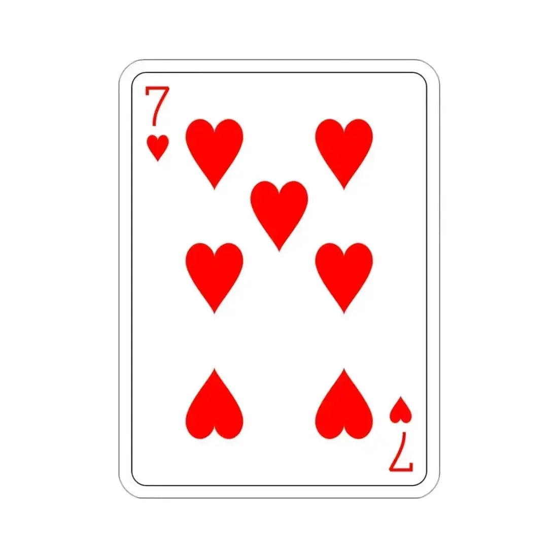 7 of Hearts Playing Card STICKER Vinyl Die-Cut Decal 3 Inch - The Sticker Space
