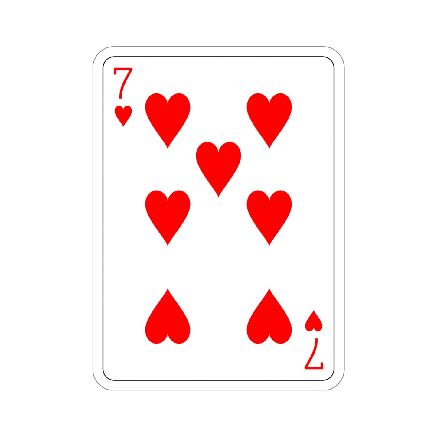 7 of Hearts Playing Card STICKER Vinyl Die-Cut Decal-4 Inch-The Sticker Space