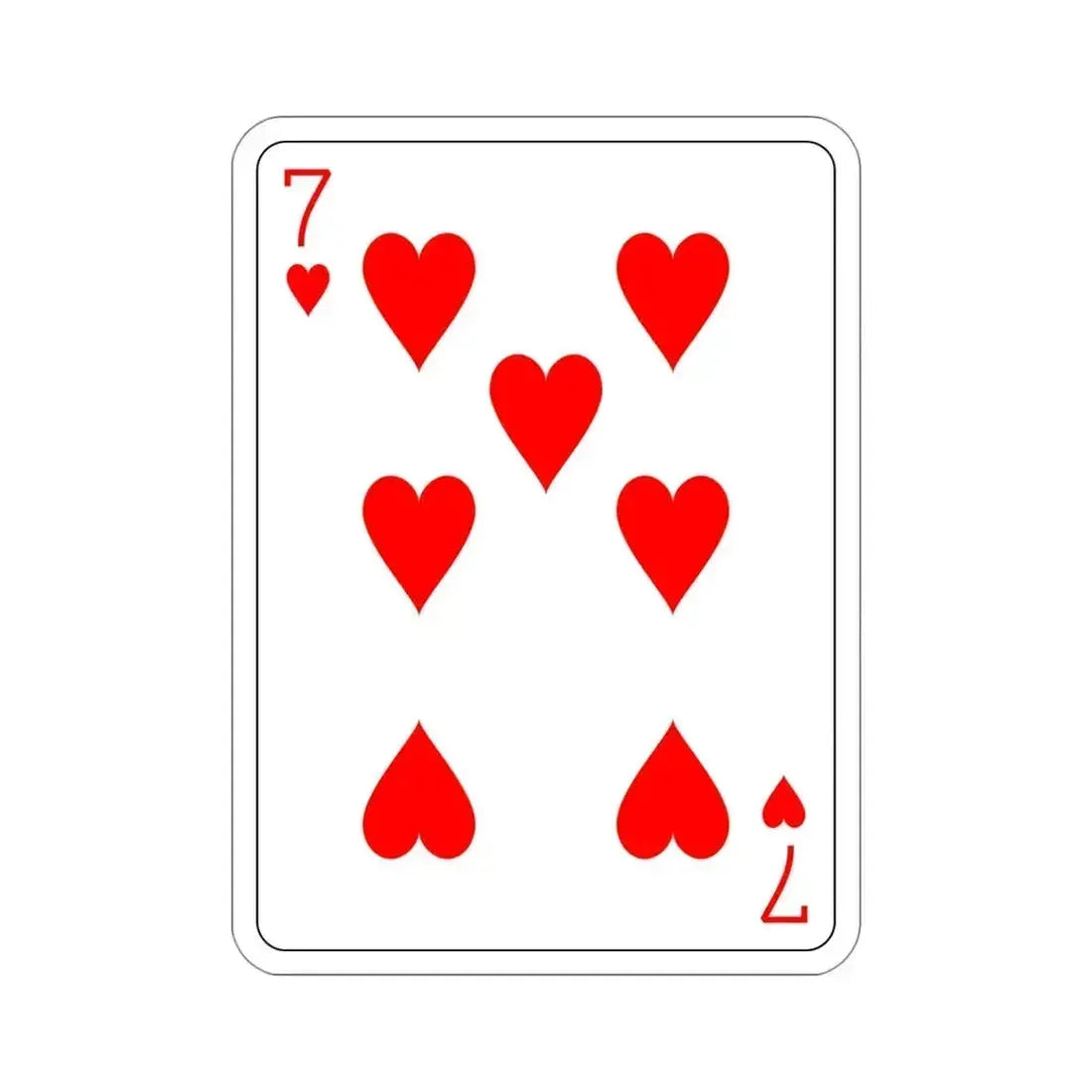 7 of Hearts Playing Card STICKER Vinyl Die-Cut Decal 4 Inch - The Sticker Space