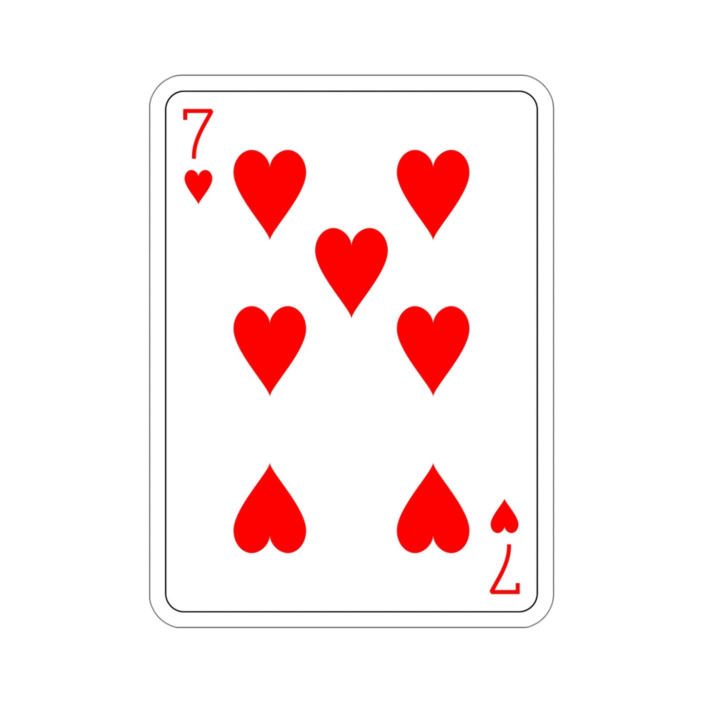 7 of Hearts Playing Card STICKER Vinyl Die-Cut Decal-5 Inch-The Sticker Space