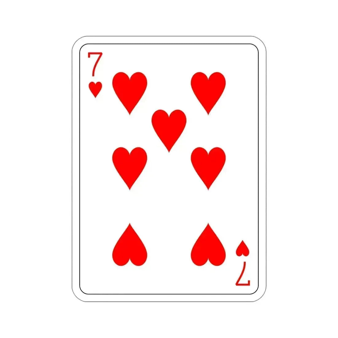 7 of Hearts Playing Card STICKER Vinyl Die-Cut Decal 5 Inch - The Sticker Space