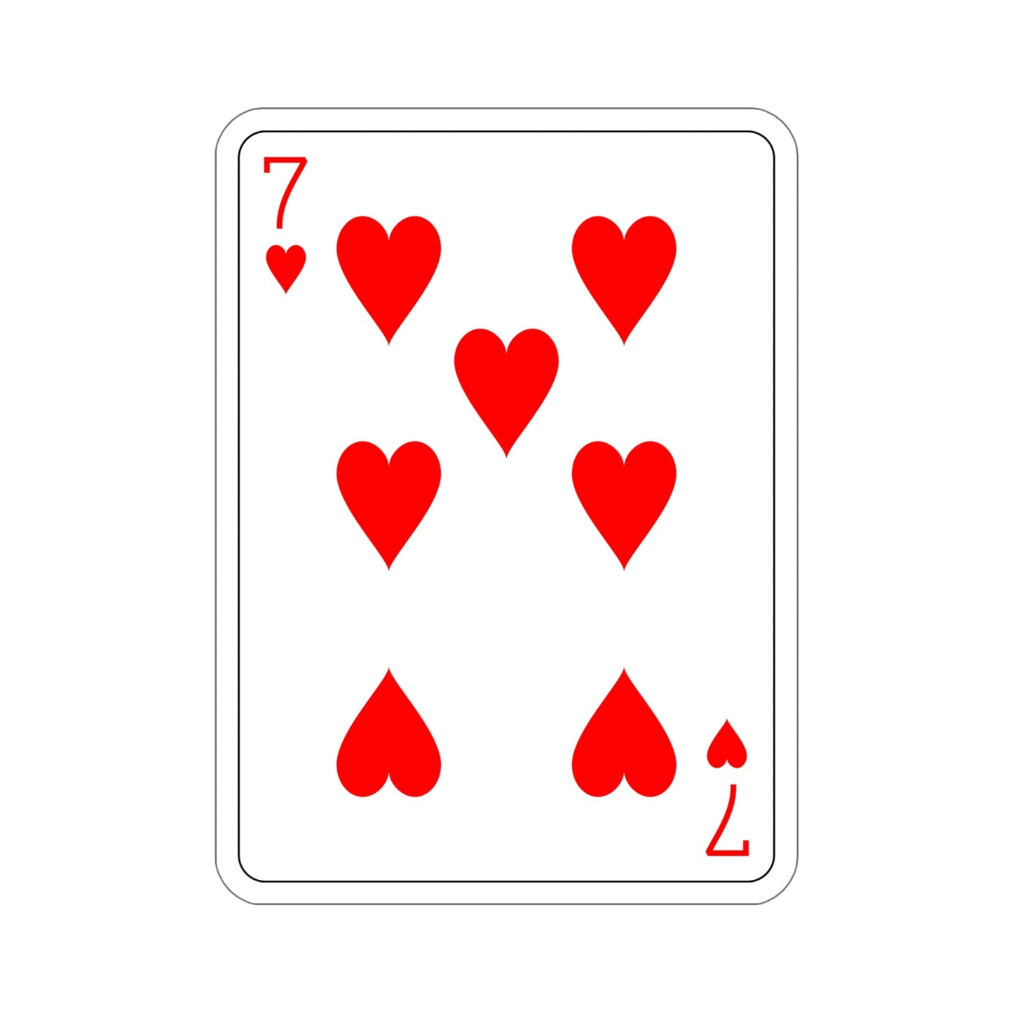 7 of Hearts Playing Card STICKER Vinyl Die-Cut Decal-6 Inch-The Sticker Space