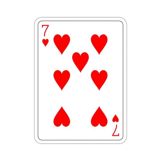 7 of Hearts Playing Card STICKER Vinyl Die-Cut Decal-6 Inch-The Sticker Space