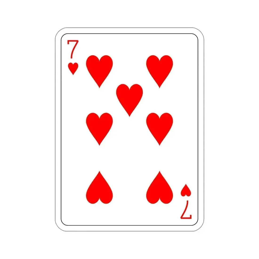 7 of Hearts Playing Card STICKER Vinyl Die-Cut Decal 6 Inch - The Sticker Space