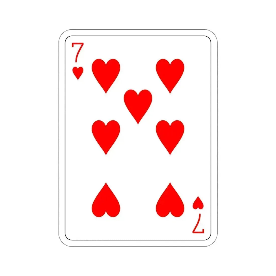7 of Hearts Playing Card STICKER Vinyl Die-Cut Decal - The Sticker Space