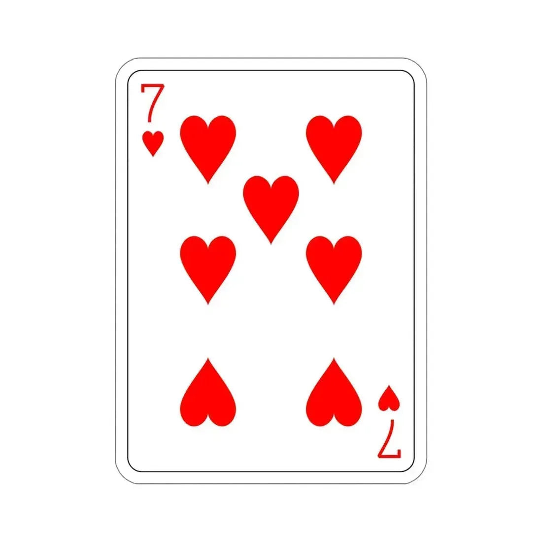 7 of Hearts Playing Card STICKER Vinyl Die-Cut Decal - The Sticker Space