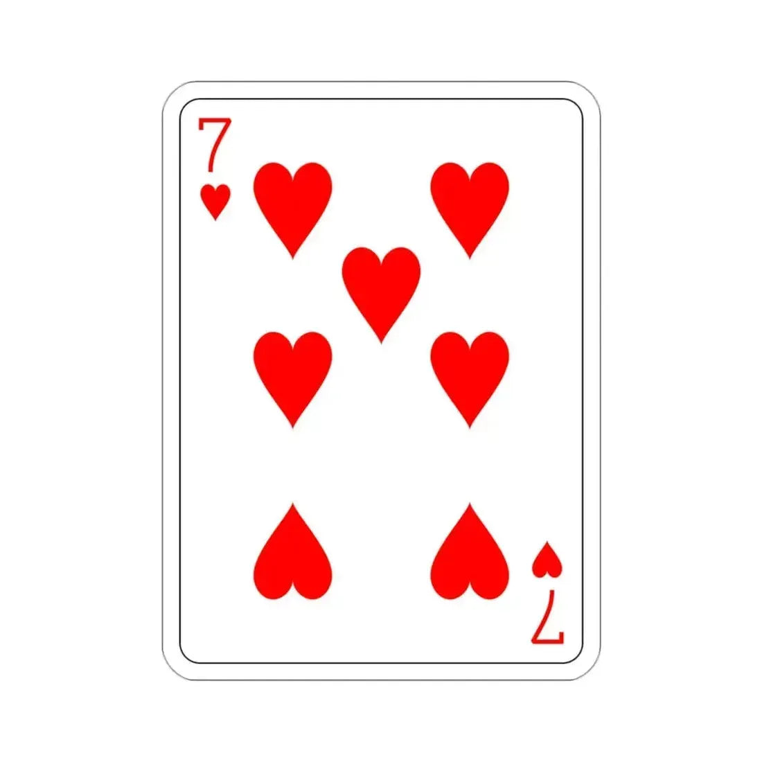 7 of Hearts Playing Card STICKER Vinyl Die-Cut Decal - The Sticker Space