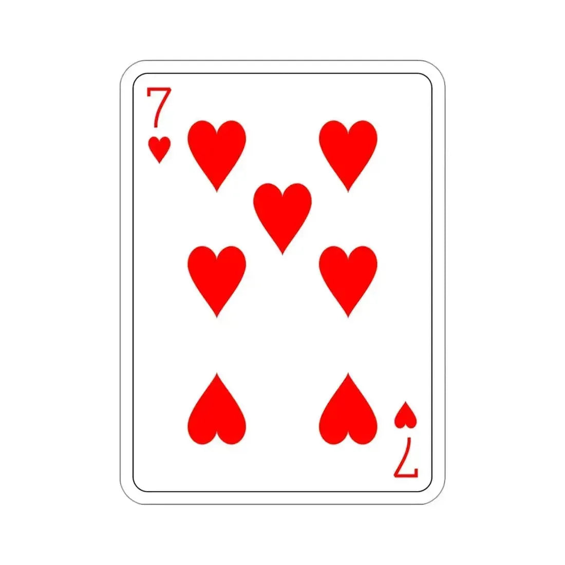 7 of Hearts Playing Card STICKER Vinyl Die-Cut Decal - The Sticker Space