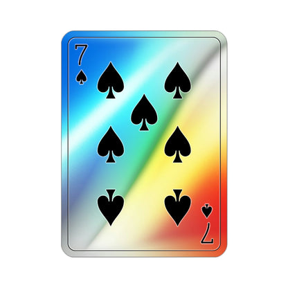 7 of Spades Playing Card Holographic STICKER Die-Cut Vinyl Decal-2 Inch-The Sticker Space