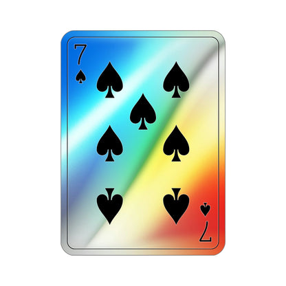 7 of Spades Playing Card Holographic STICKER Die-Cut Vinyl Decal-5 Inch-The Sticker Space