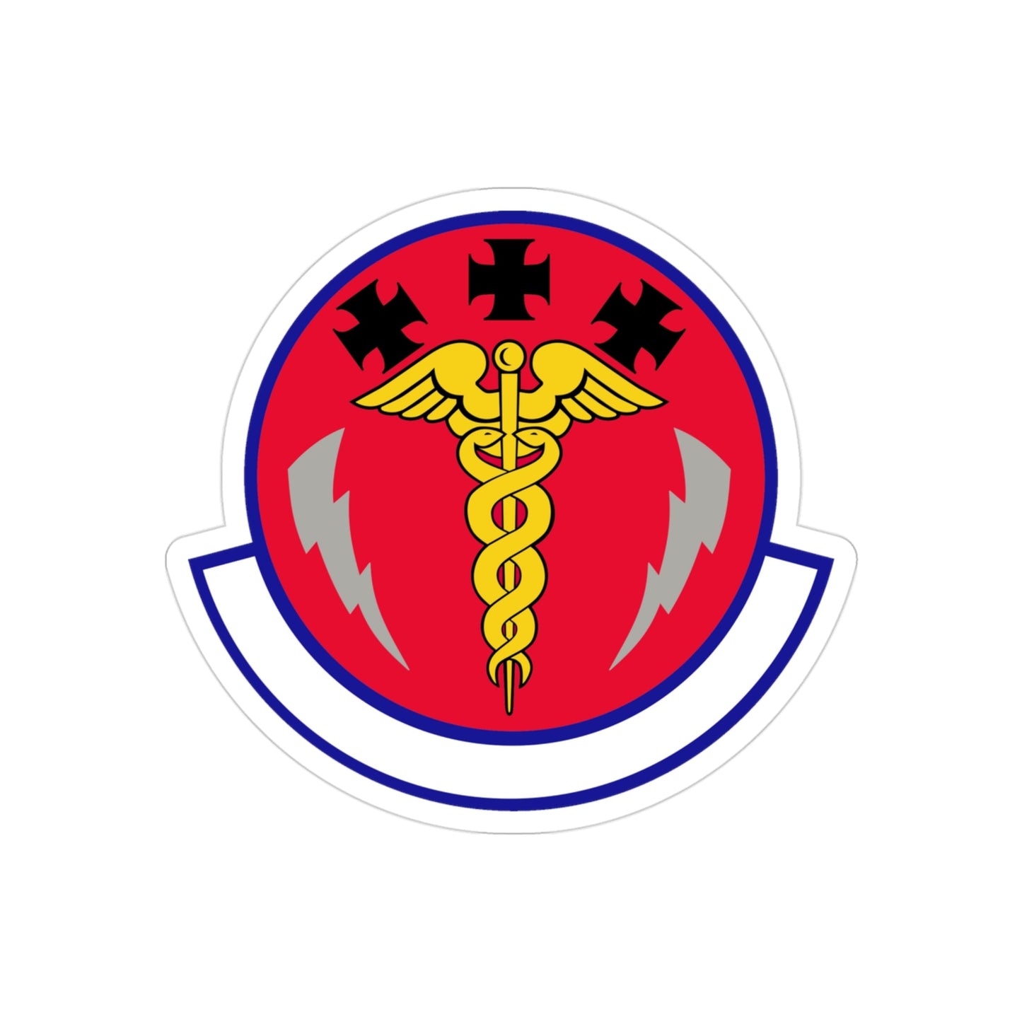 7 Operational Medical Readiness Squadron AFGSC (U.S. Air Force) REVERSE PRINT Transparent STICKER-3" × 3"-The Sticker Space