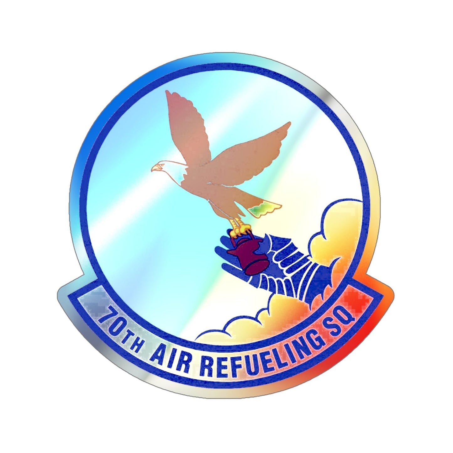 70 Air Refueling Squadron AFRC (U.S. Air Force) Holographic STICKER Die-Cut Vinyl Decal-6 Inch-The Sticker Space